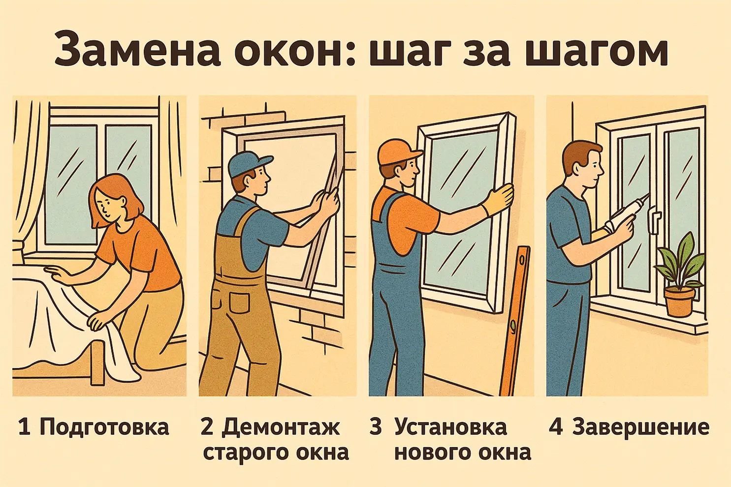 Замена старых окон: пошаговый процесс, сроки работ и подготовка квартиры